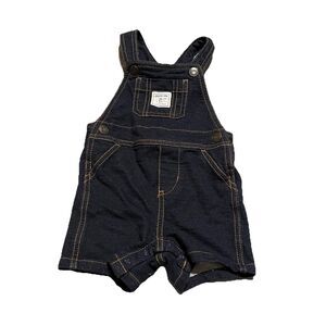 Carters Handsome Hunk Soft Blue Jean Short Overalls Baby Boy 9 Months